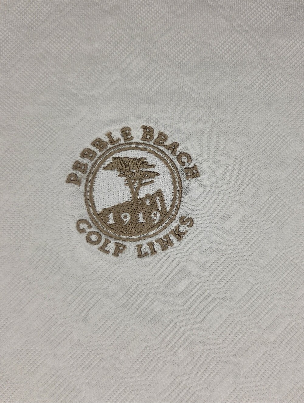 Pebble Beach Golf Links Embroidered White Polo Size XL Men's